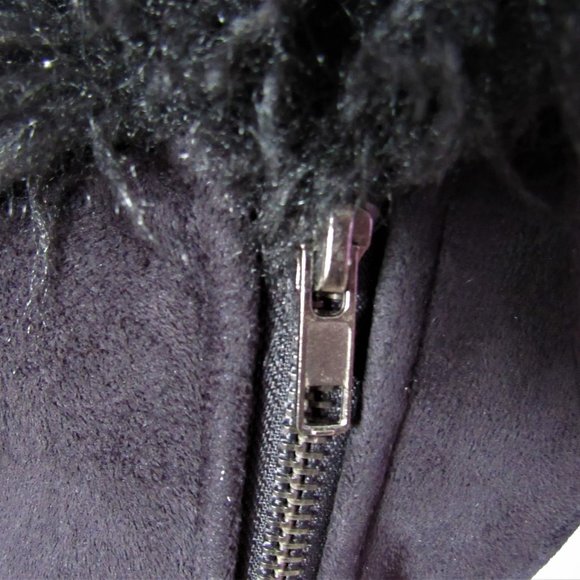 le chateau Faux Suede Fur Collar Short Winter Jacket - Picture 5 of 8